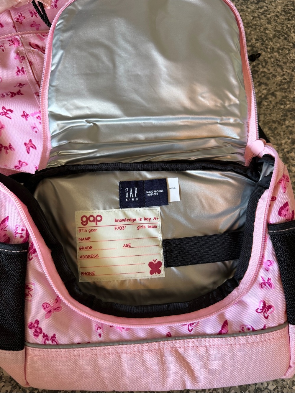 GAP Pink Butterfly Lunch Pack & Super Backpack Set - Picture 7 of 7
